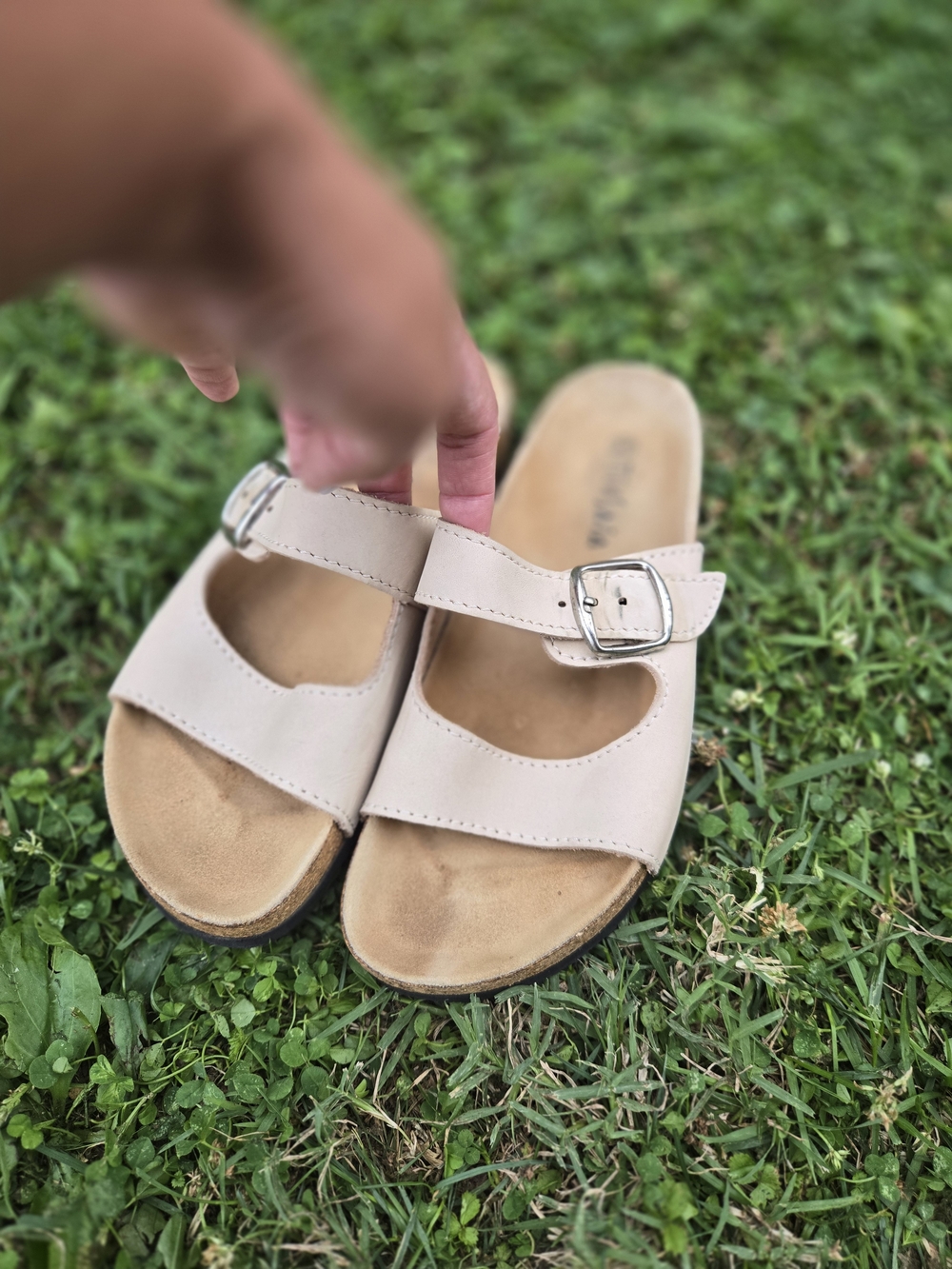 Women’s Beige Buckle Strap Sandals